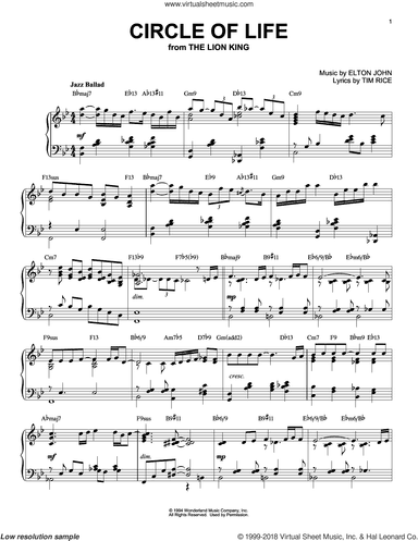 Circle Of Life [Jazz version] (from The Lion King)