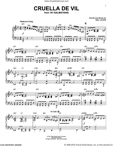 Cruella De Vil [Jazz version] (from 101 Dalmatians)