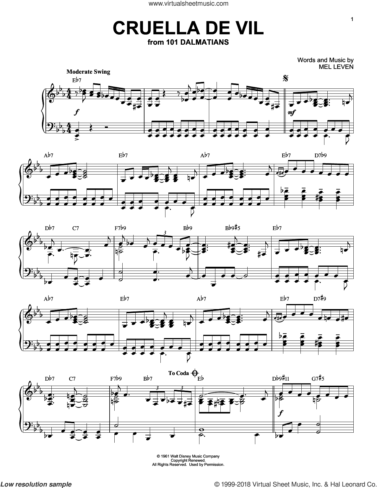 Cruella De Vil [Jazz version] (from 101 Dalmatians)