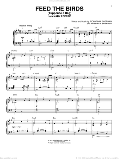 Feed The Birds (Tuppence A Bag) [Jazz version] (from Mary Poppins)