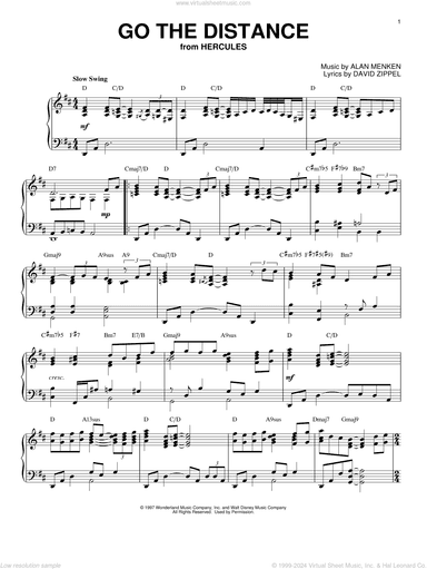 Go The Distance [Jazz version] (from Hercules)