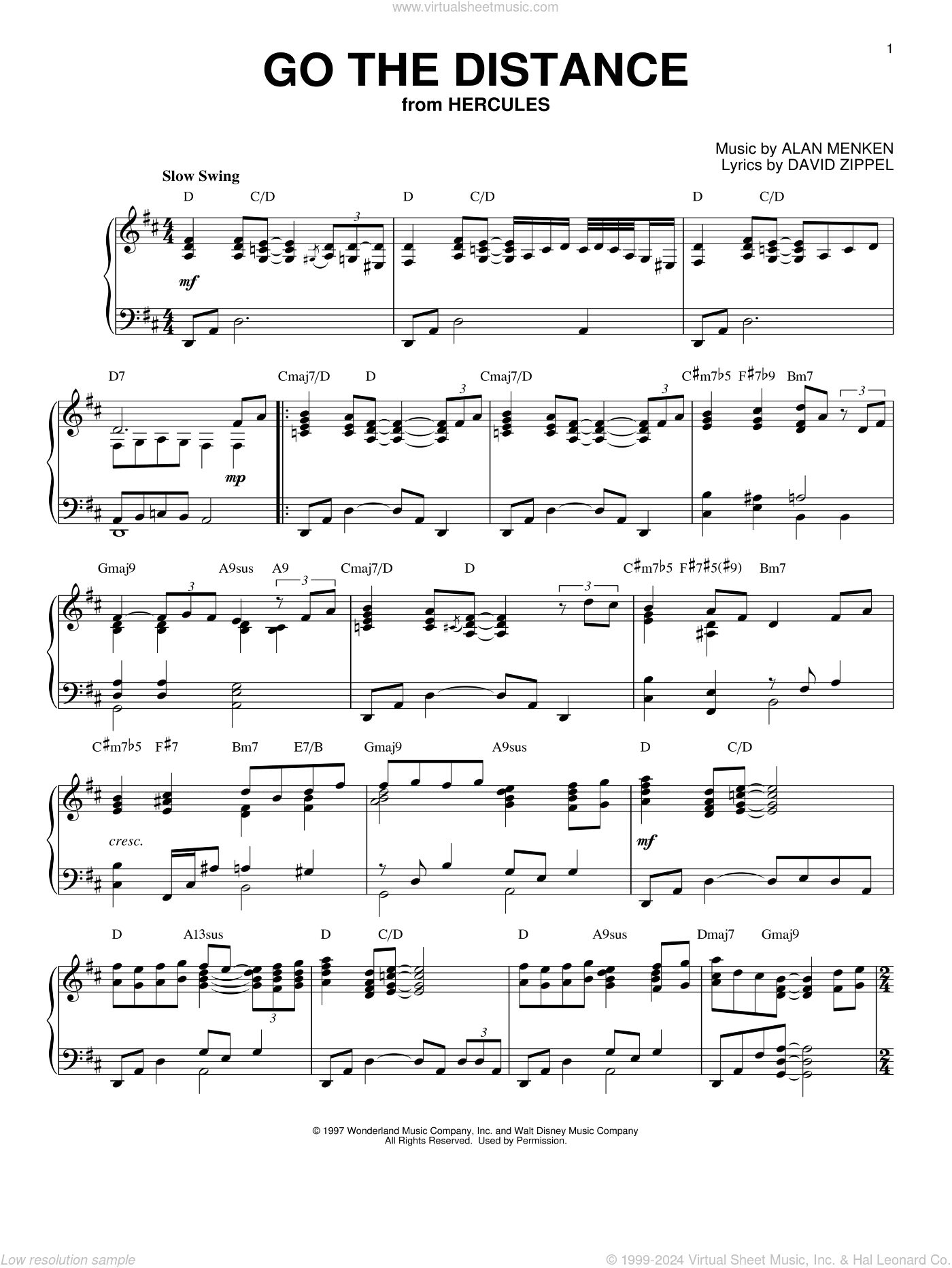 Go The Distance [Jazz version] (from Hercules)