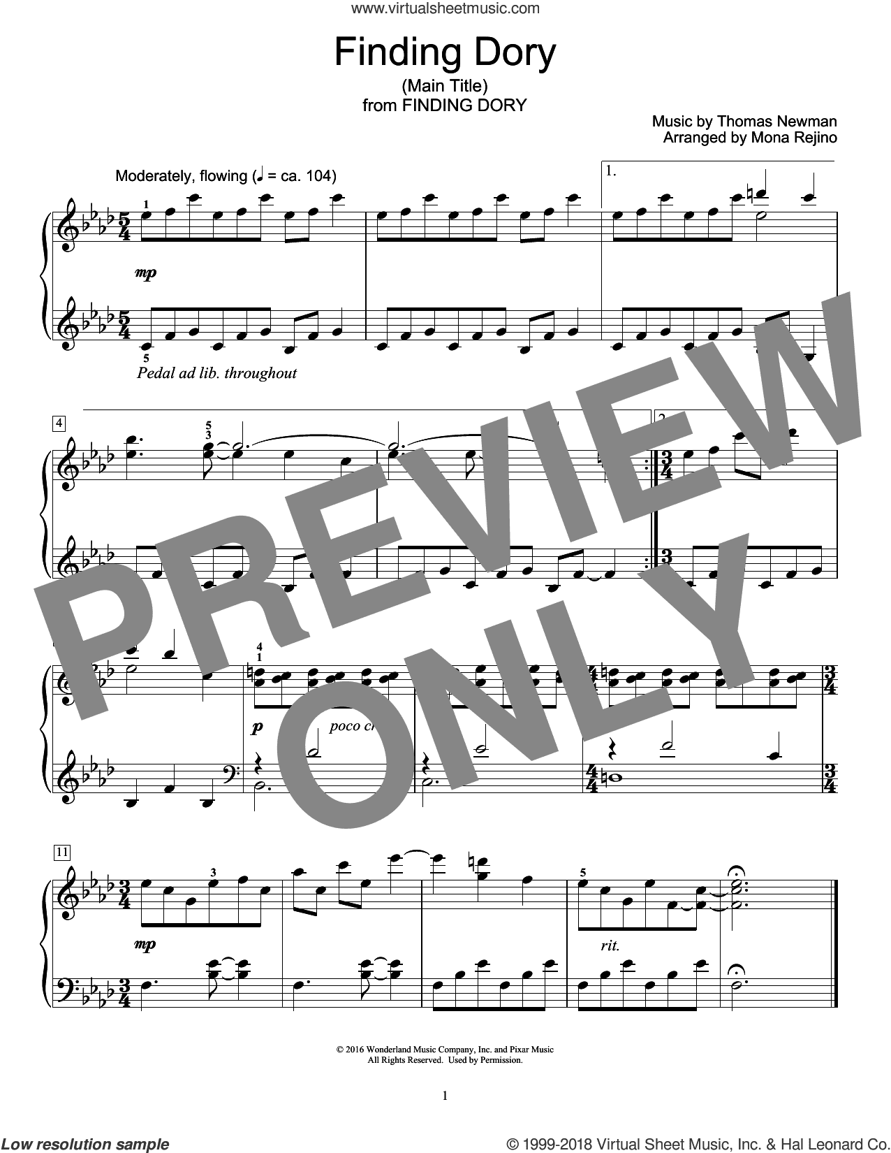 Finding Dory (Main Title) (arr. Mona Rejino)