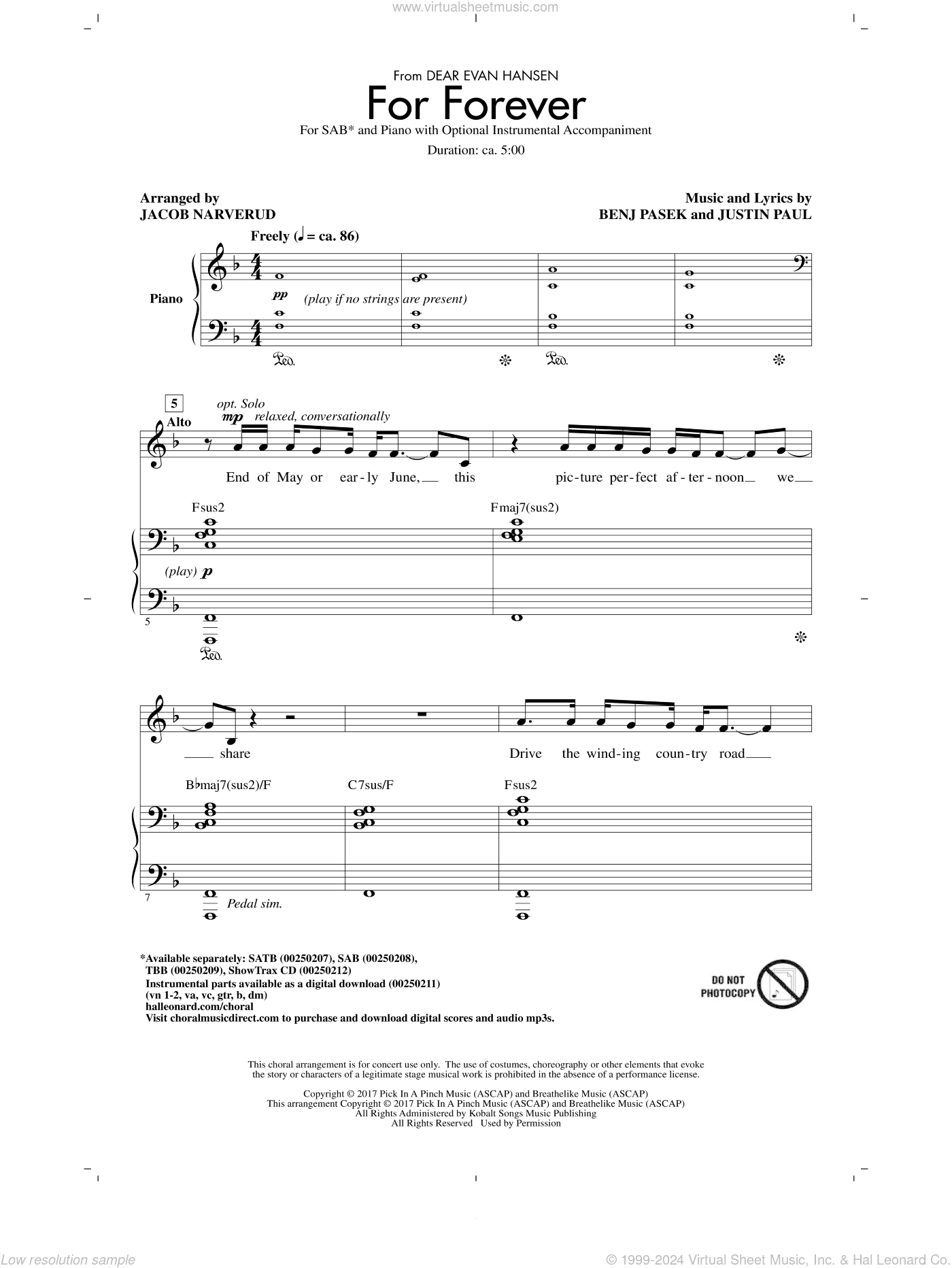 For Forever (from Dear Evan Hansen) (arr. Jacob Narverud)