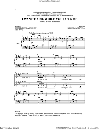 I Want to Die While You Love Me