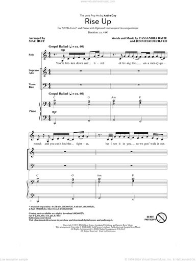 Rise Up (arr. Mac Huff)
