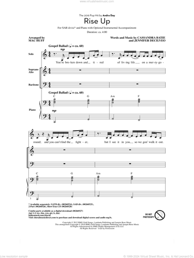 Rise Up (arr. Mac Huff)
