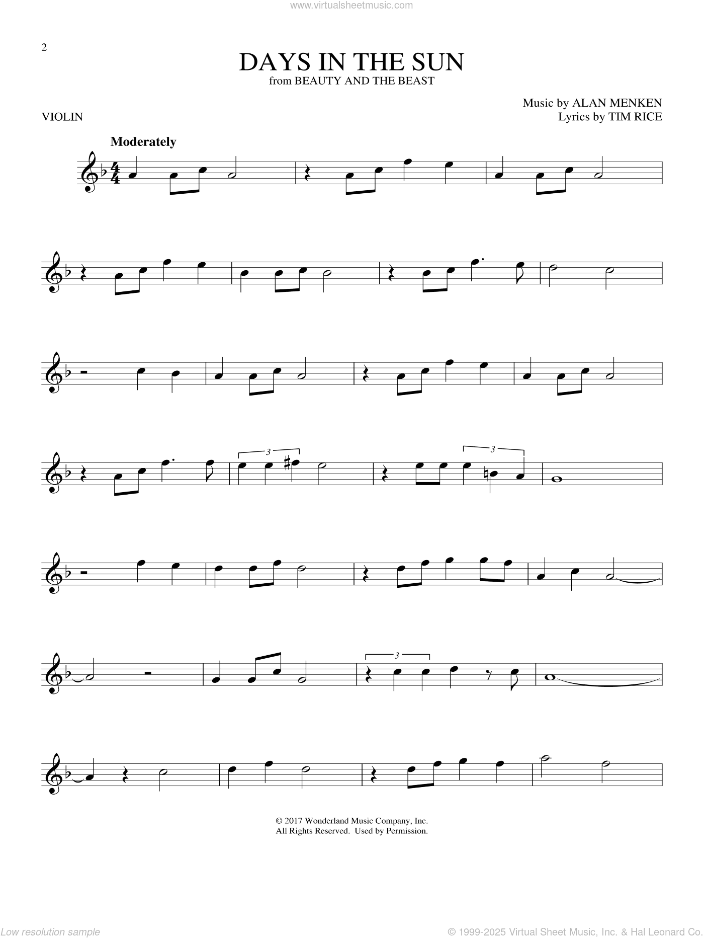 Days In The Sun (from Beauty And The Beast)