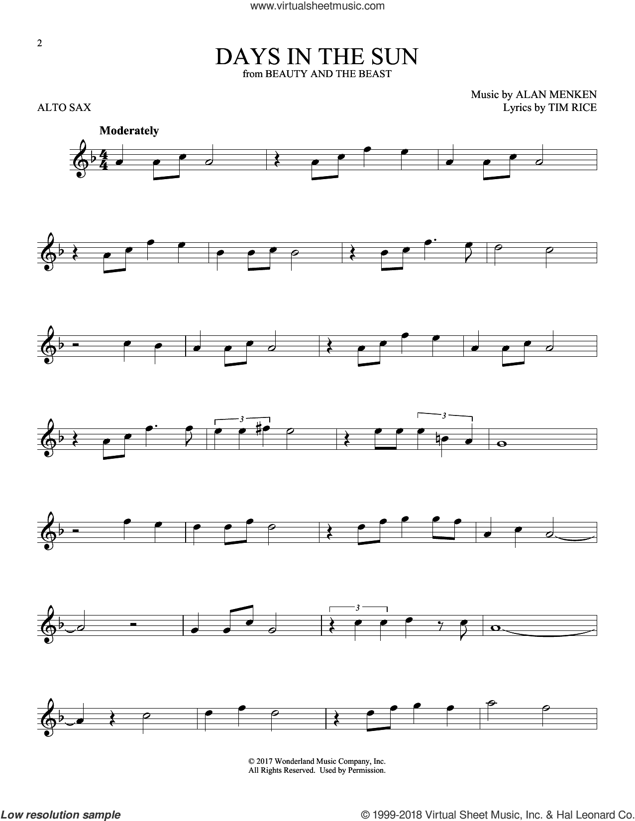 Days In The Sun (from Beauty And The Beast)