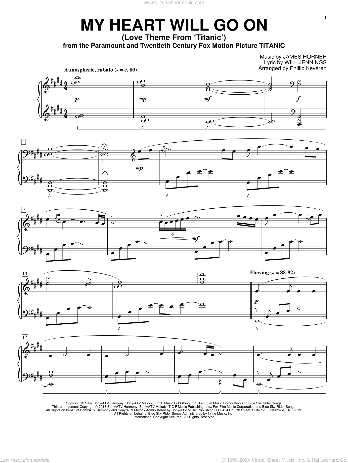 My Heart Will Go On (Love Theme From Titanic) (arr. Phillip Keveren)