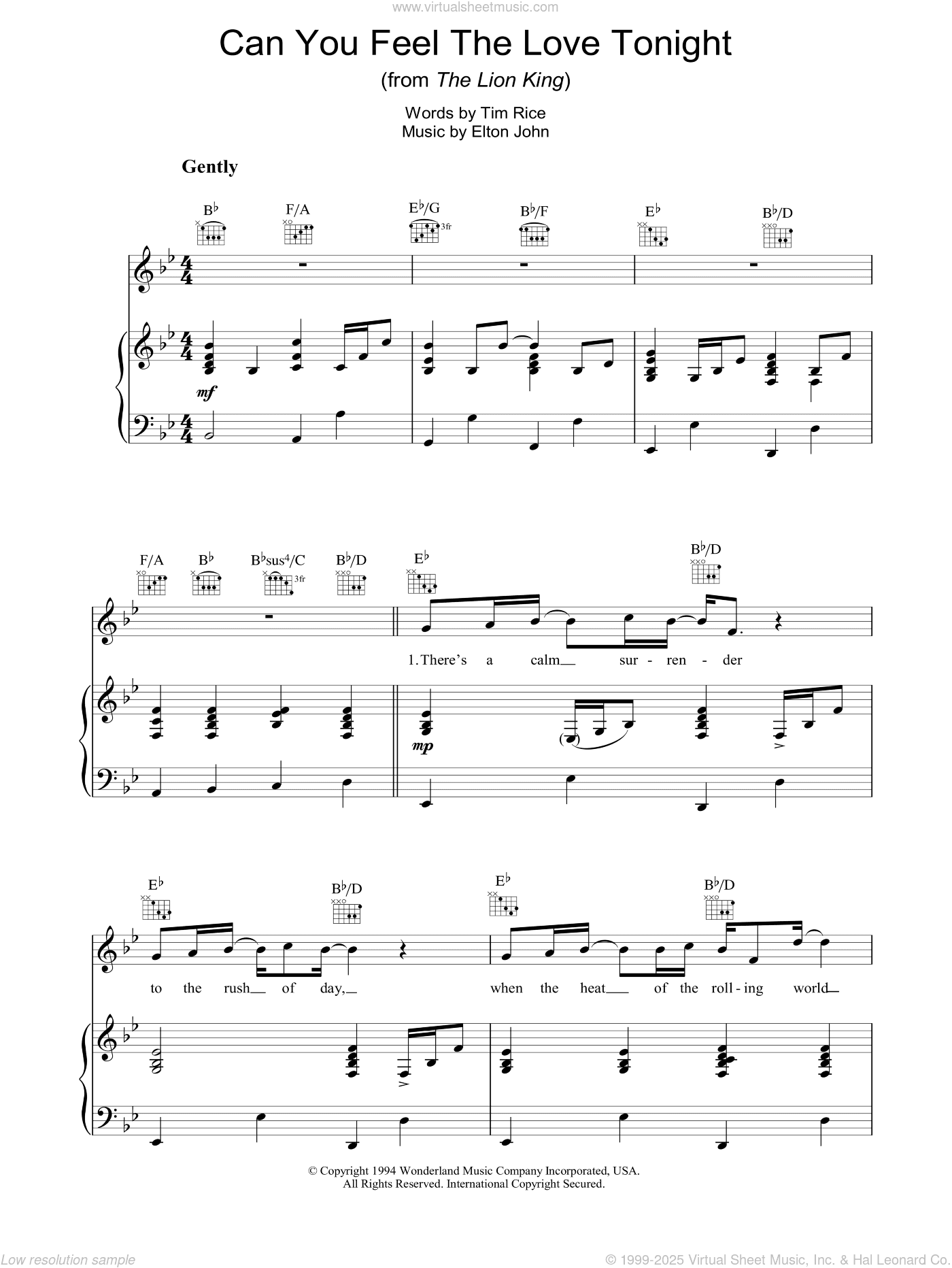 Can You Feel The Love Tonight (from The Lion King)