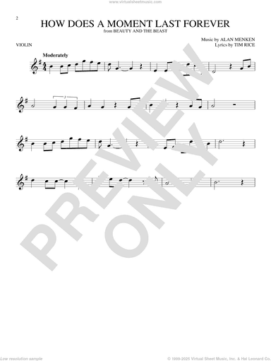 How Does A Moment Last Forever (from Beauty And The Beast)