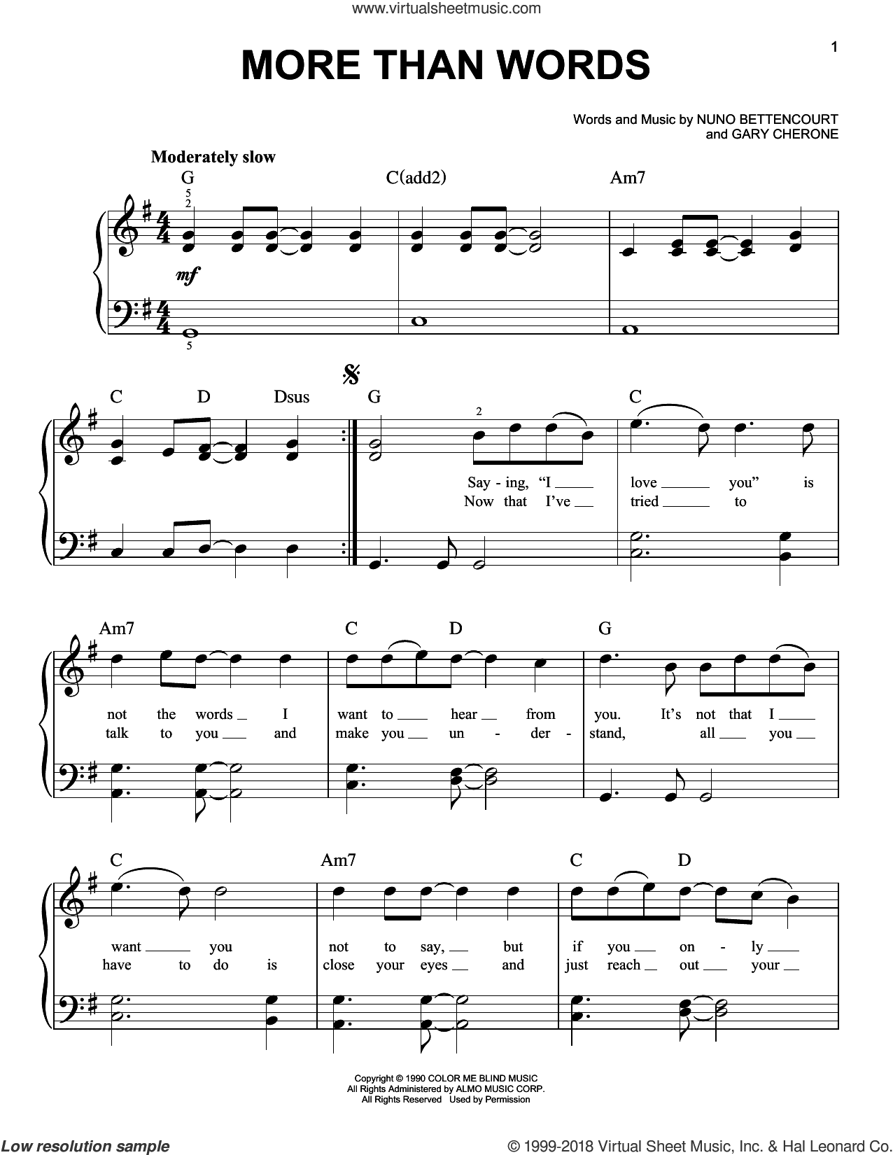 More Than Words, (beginner)