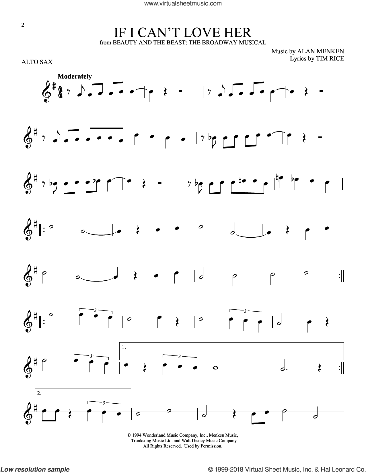 If I Can't Love Her (from Beauty And The Beast: The Musical)