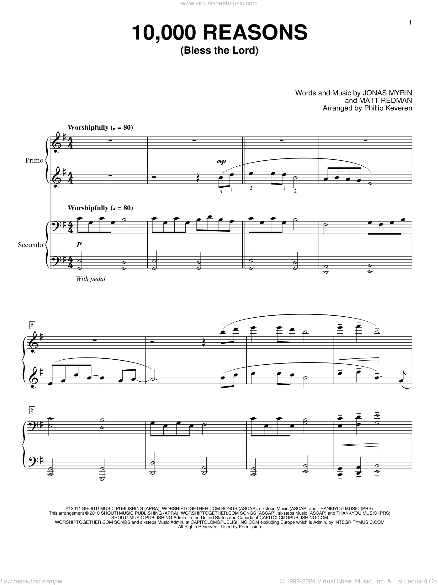 10,000 Reasons (Bless The Lord) (arr. Phillip Keveren)
