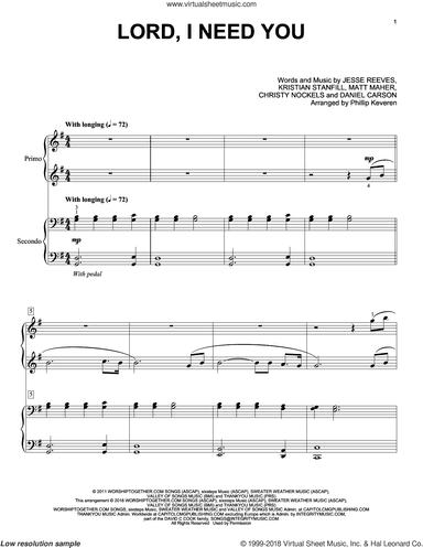 Lord, I Need You (arr. Phillip Keveren)