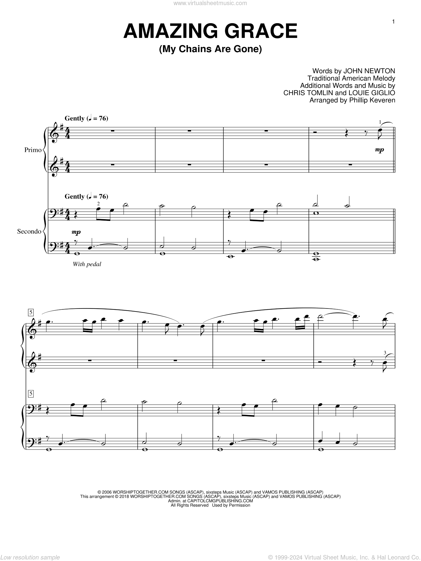 Amazing Grace (My Chains Are Gone) (arr. Phillip Keveren)