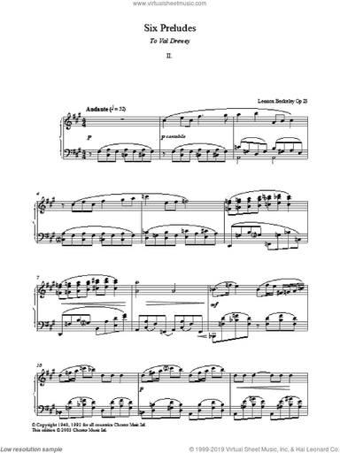 Prelude No. 2 (from Six Preludes)