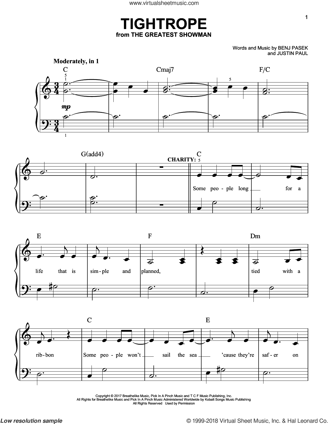 Tightrope (from The Greatest Showman)