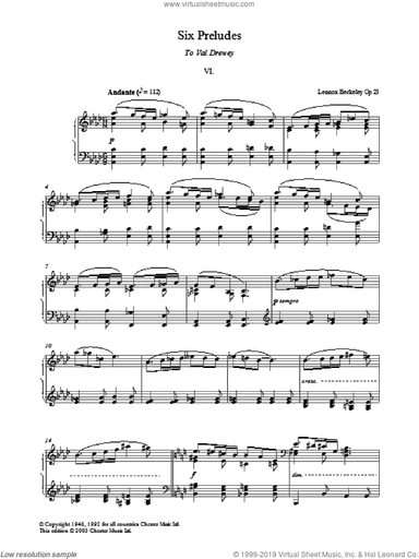 Prelude No. 6 (from Six Preludes)