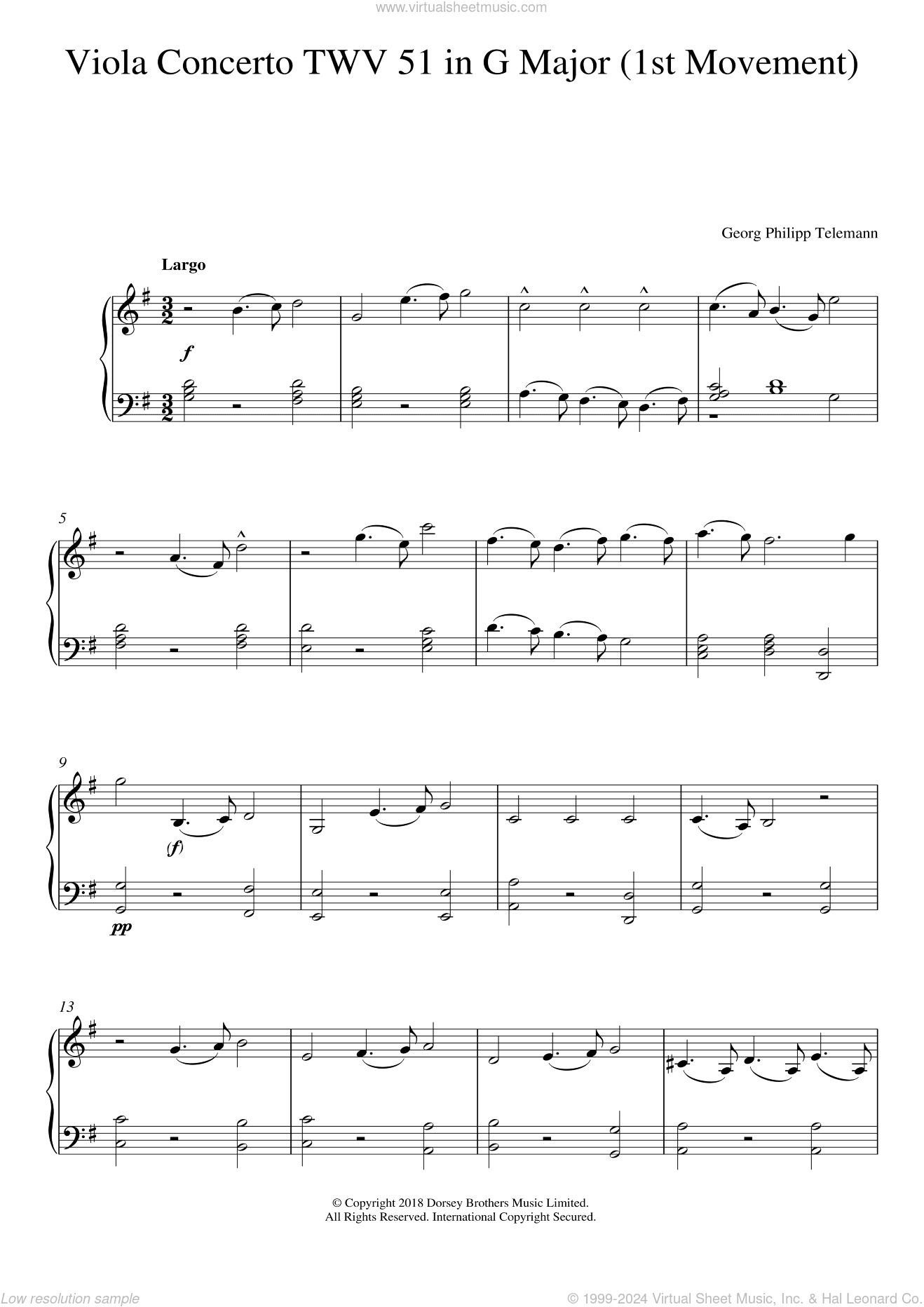 Viola Concerto TWV 51 In G Major (1st Movement)