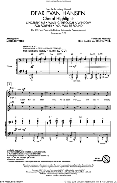 Dear Evan Hansen (Choral Highlights)