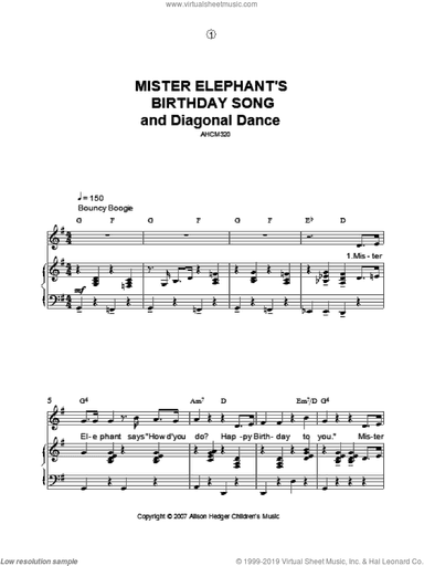 Mister Elephant's Birthday Song And Diagonal Dance