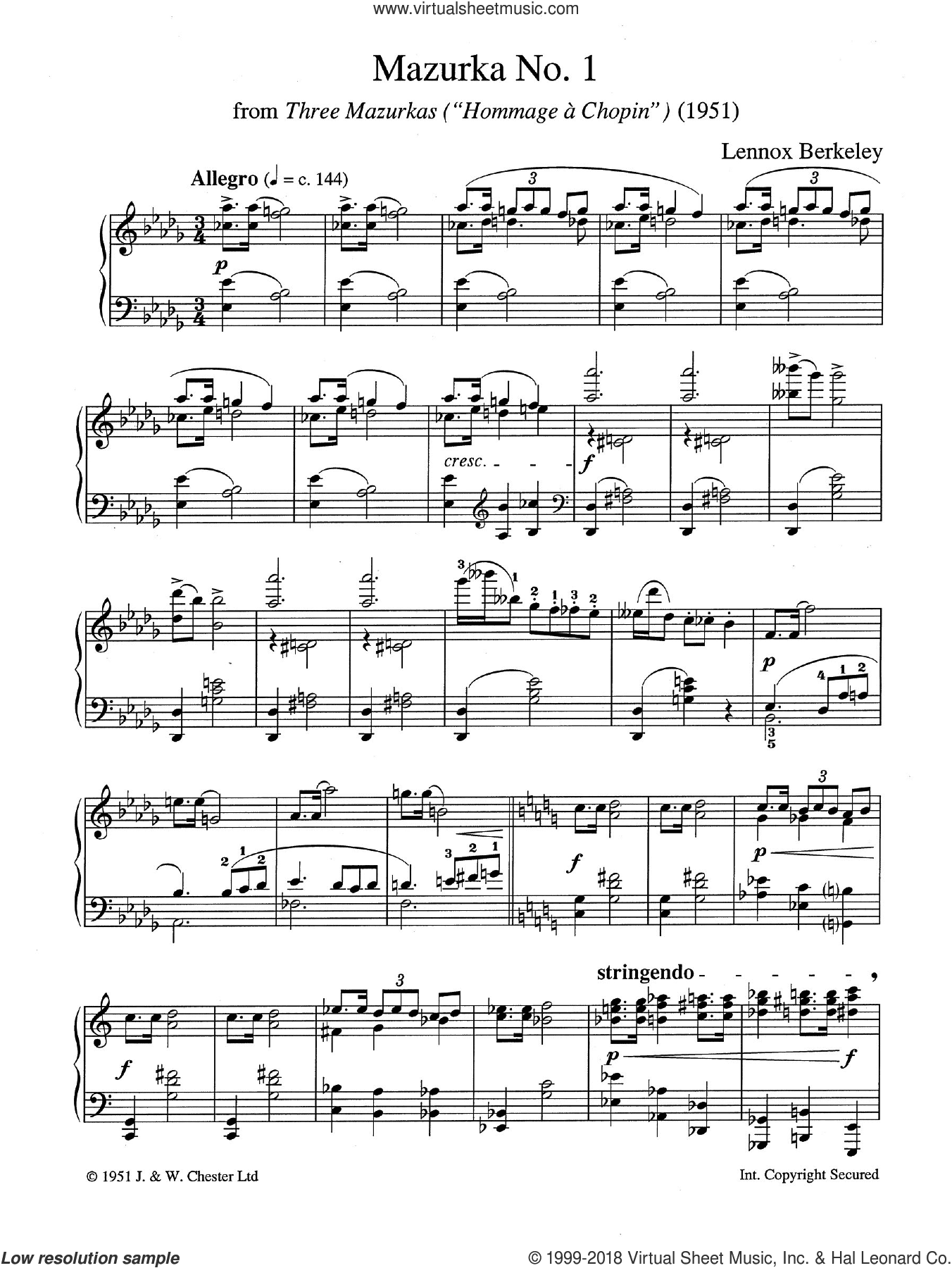 Mazurka No. 1 (from "Three Mazurkas")
