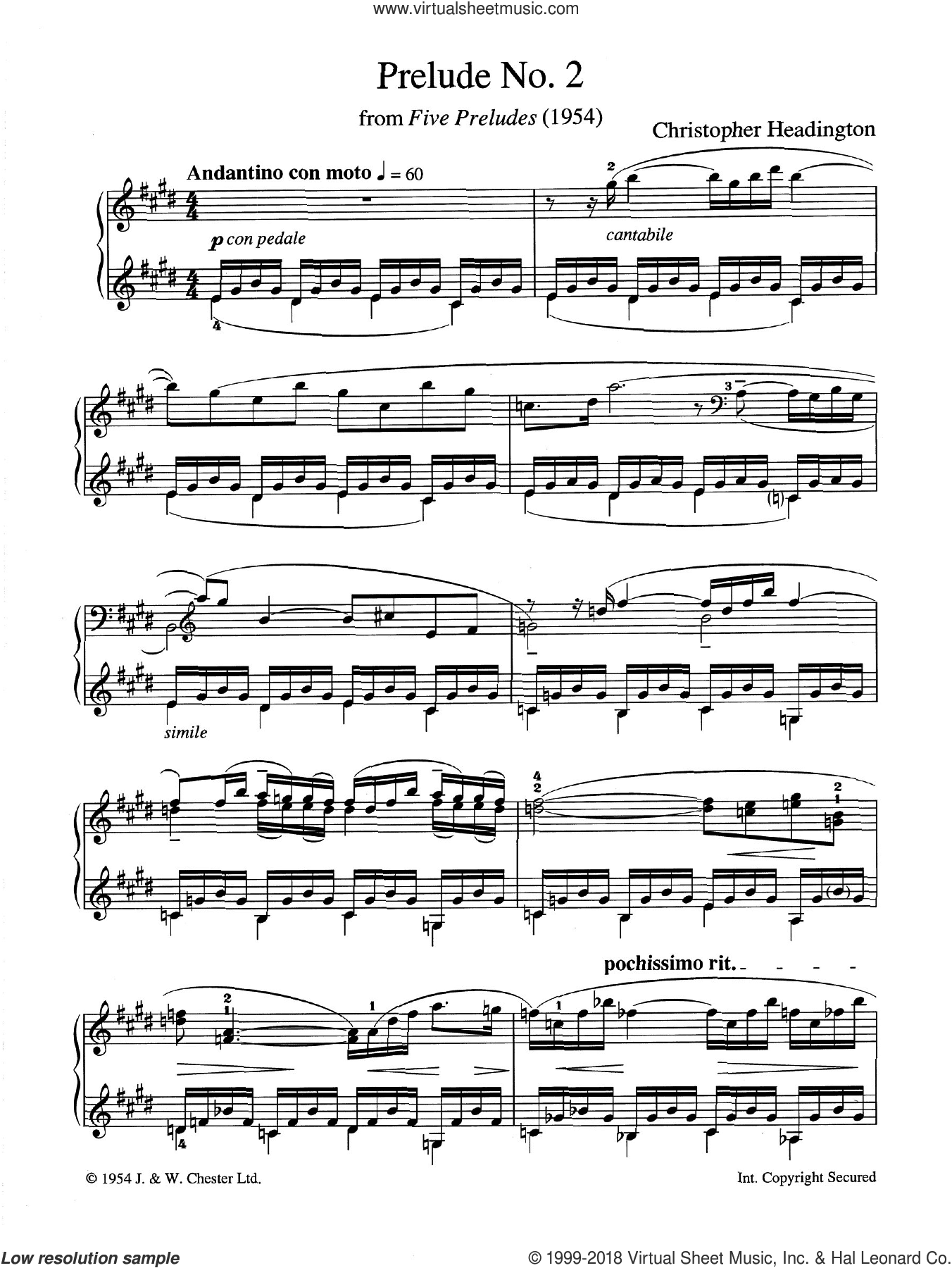Prelude No. 2 (from "Five Preludes")