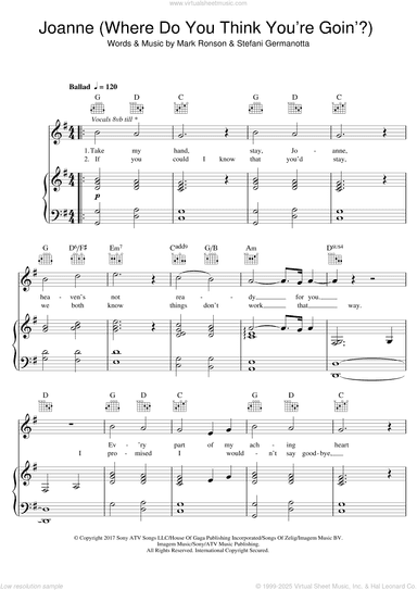 Joanne (Where Do You Think You're Goin'?) (piano version)