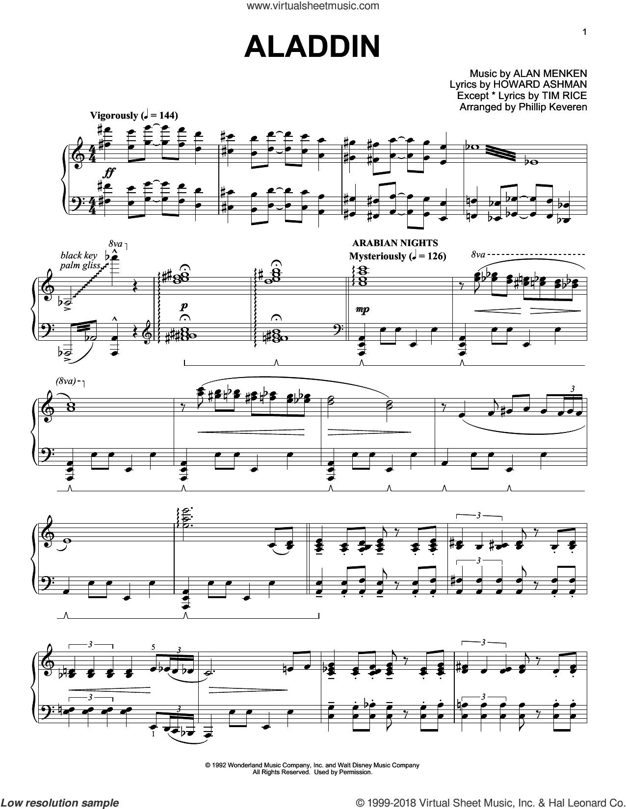 Aladdin Medley (arr. Phillip Keveren)