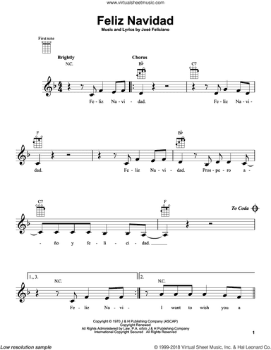 Feliz Navidad (arr. Fred Sokolow)