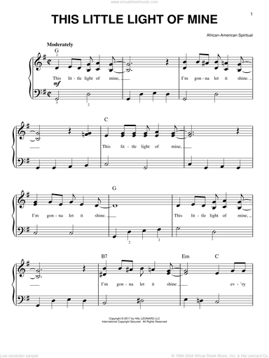This Little Light Of Mine, (beginner)