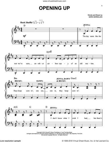 Opening Up (from Waitress The Musical), (easy)