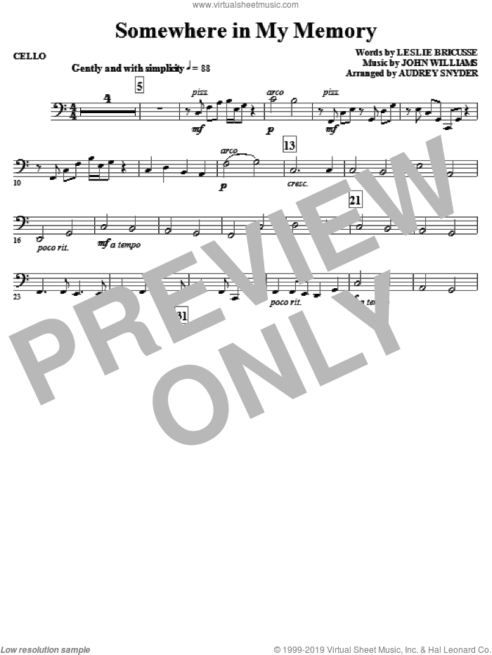 Somewhere in My Memory (arr. Audrey Snyder)