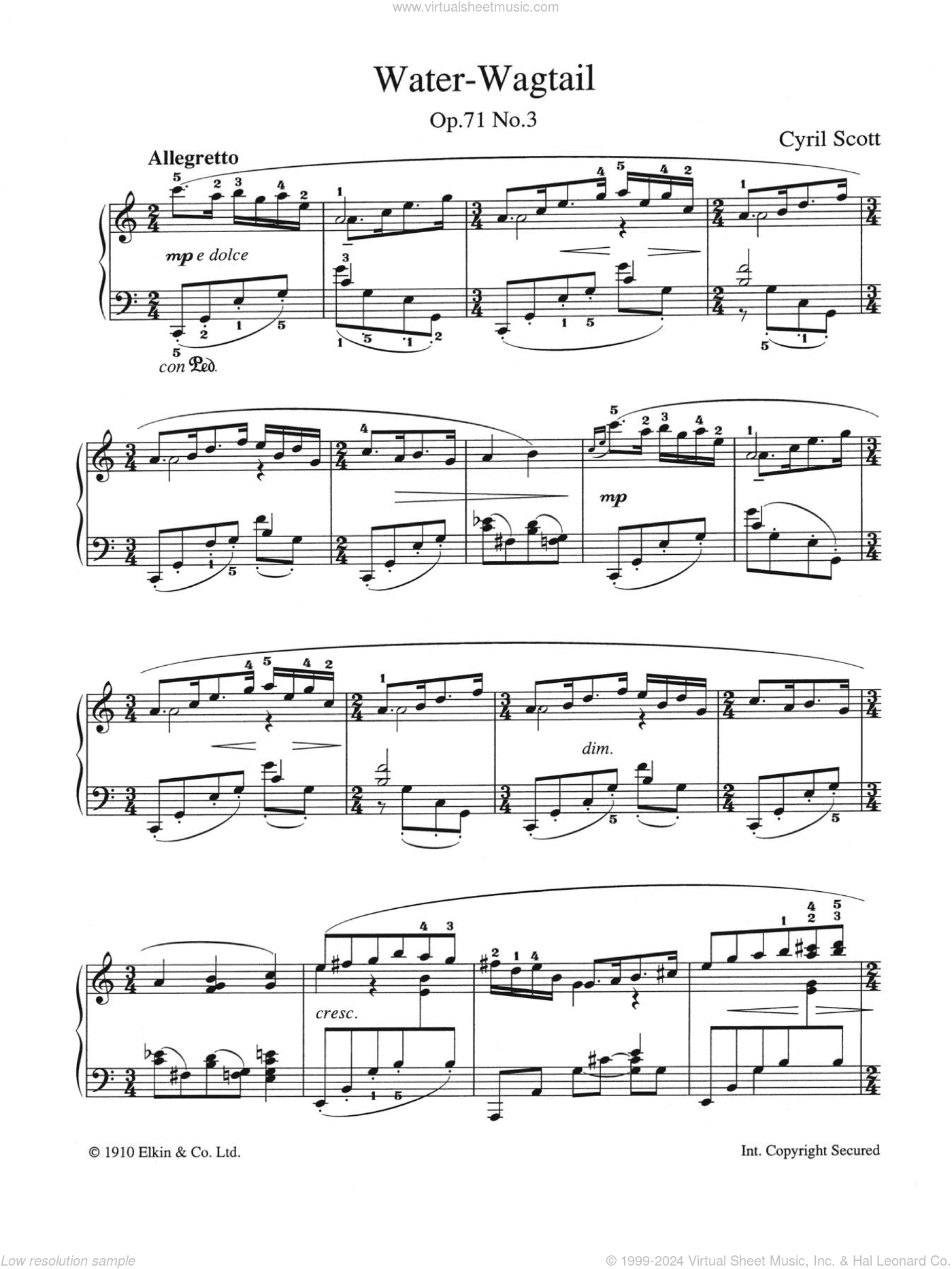 Water-Wagtail Op. 71 No. 3
