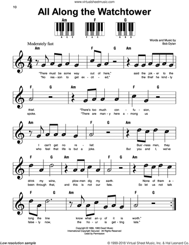 All Along The Watchtower, (beginner)