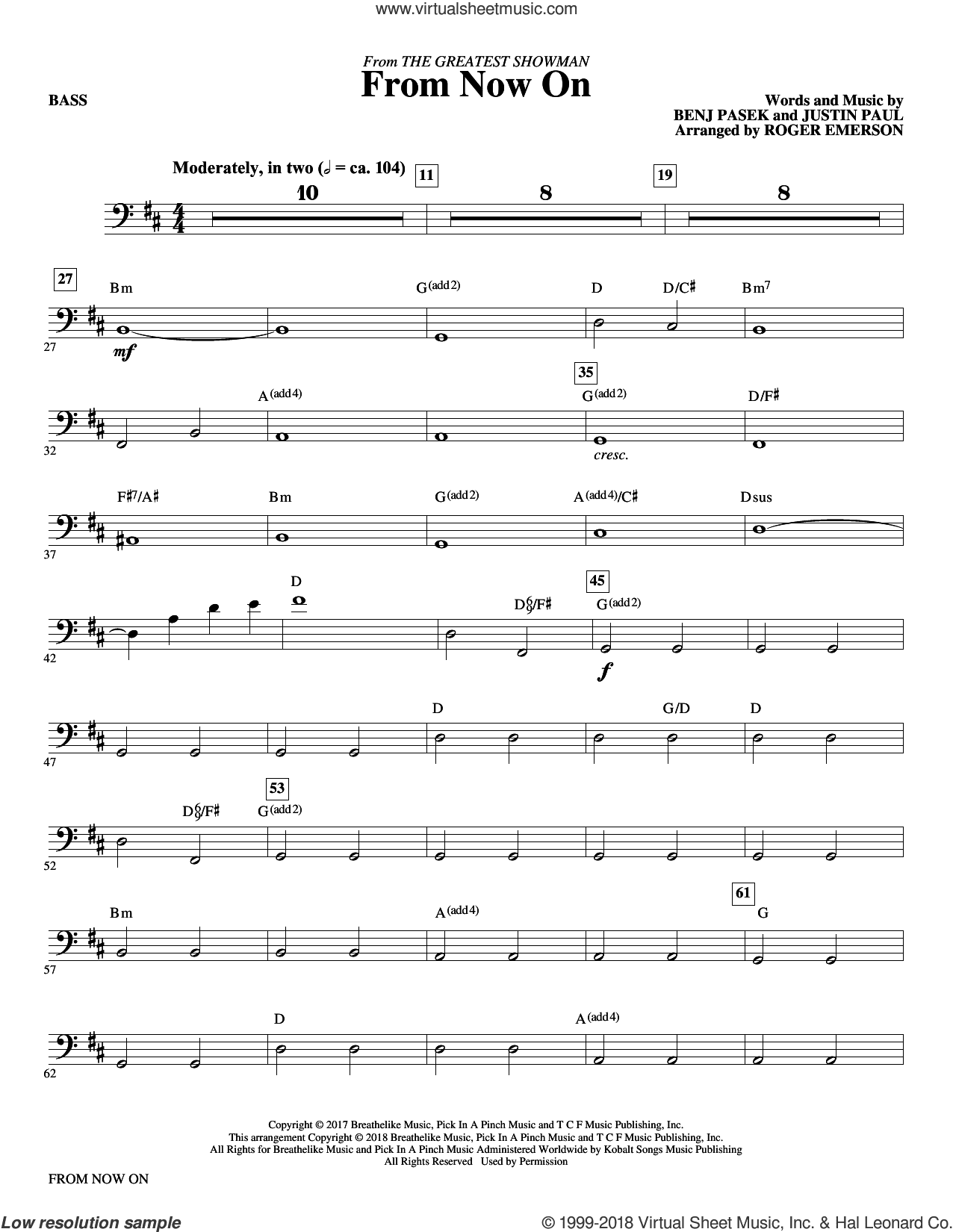 From Now On (from The Greatest Showman) (arr. Roger Emerson)