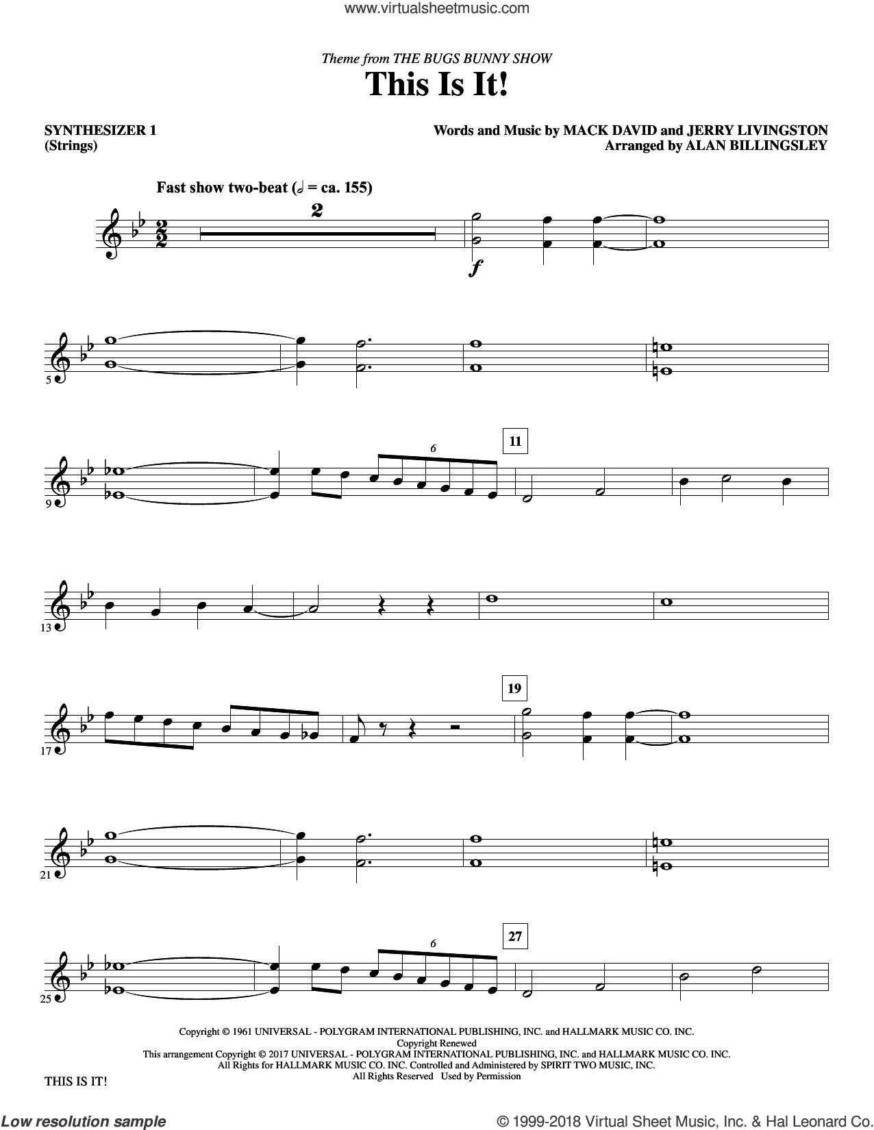 This Is It! (arr. Alan Billingsley) (complete set of parts)