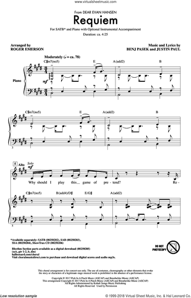 Requiem (from Dear Evan Hansen) (arr. Roger Emerson)