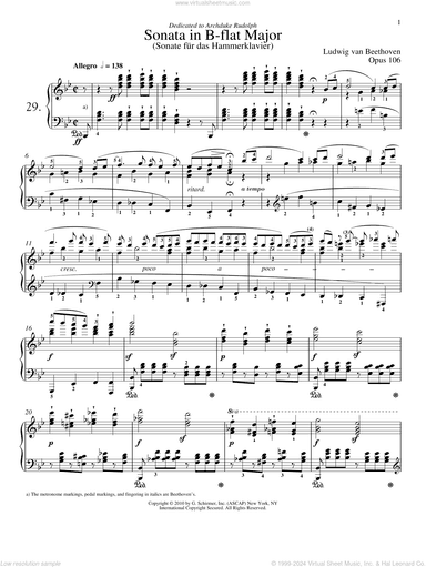 Piano Sonata No. 29 In B-Flat Major, Op. 106