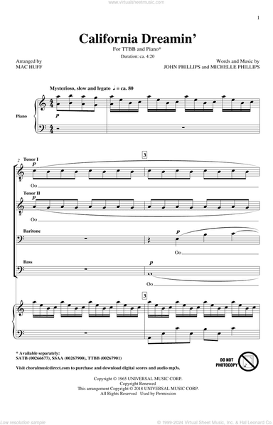 California Dreamin' (arr. Mac Huff)