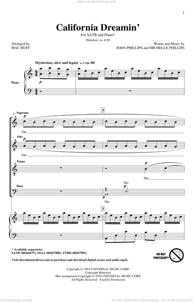 California Dreamin' (arr. Mac Huff)