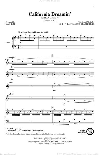 California Dreamin' (arr. Mac Huff)