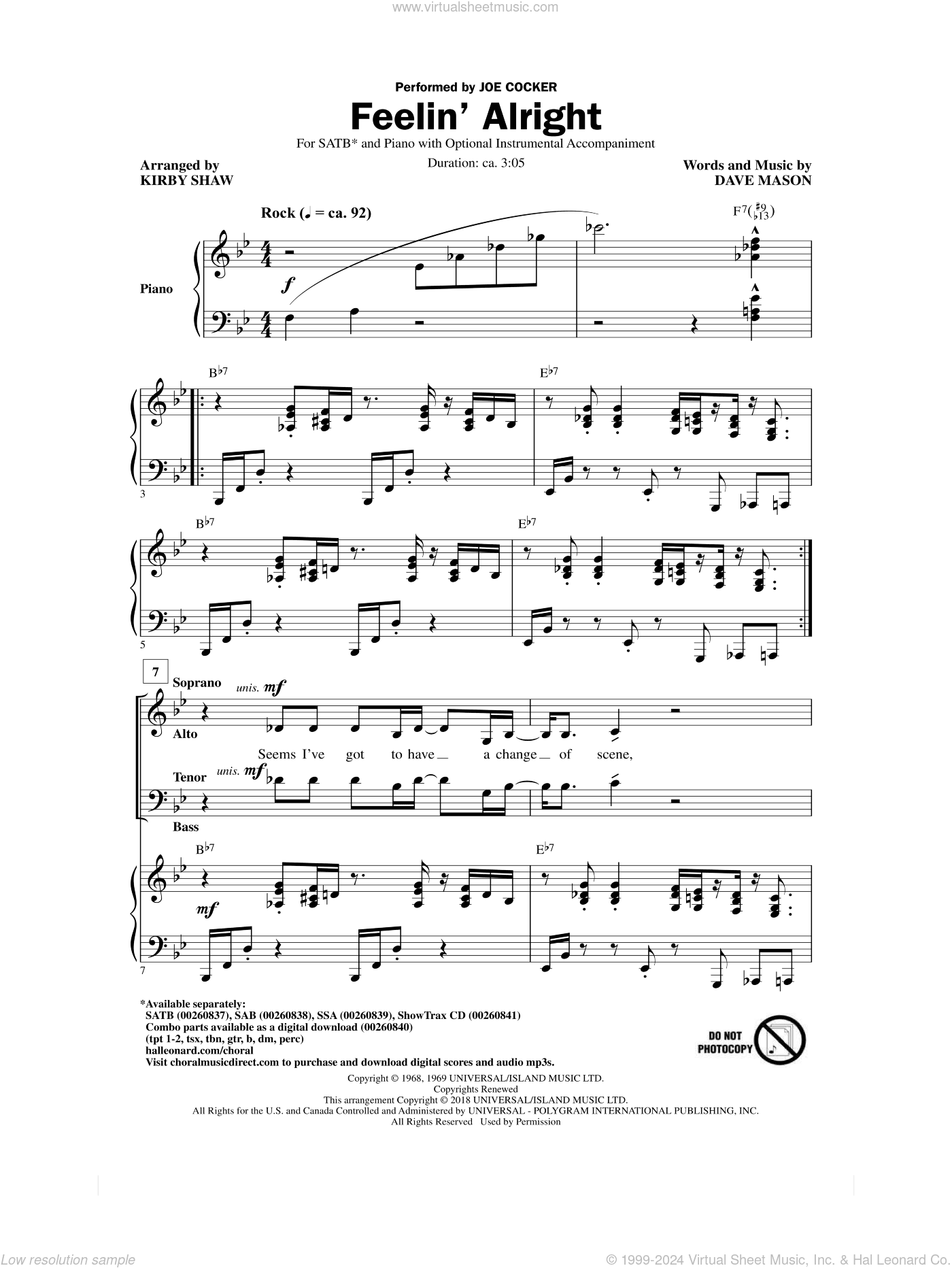 Feelin' Alright (arr. Kirby Shaw)