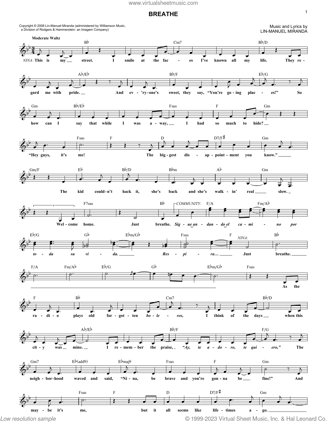 Breathe (from In The Heights: The Musical)