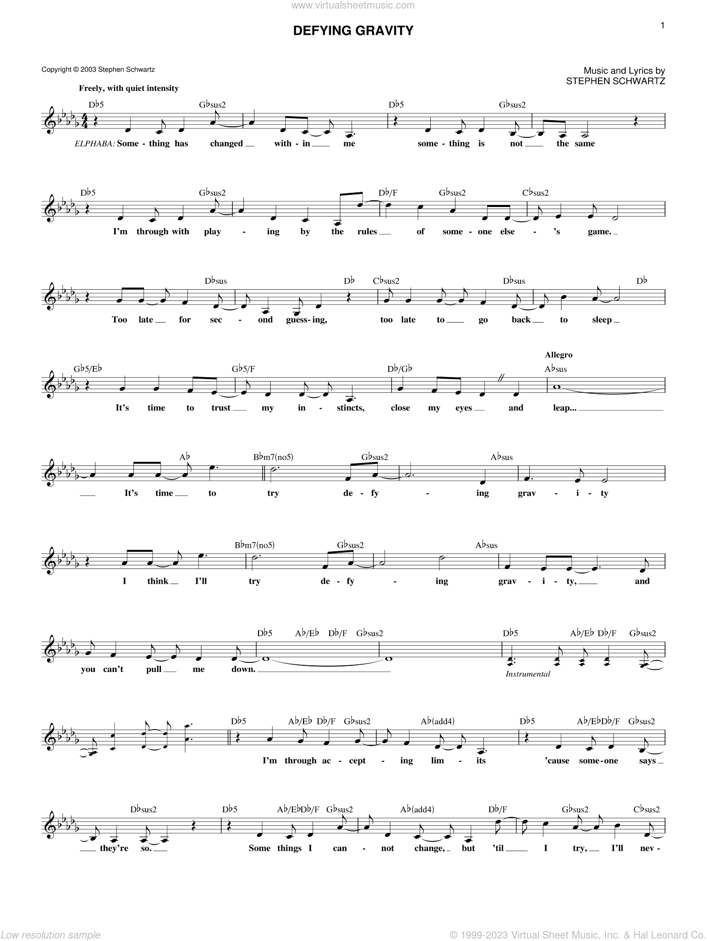 Defying Gravity (from Wicked)