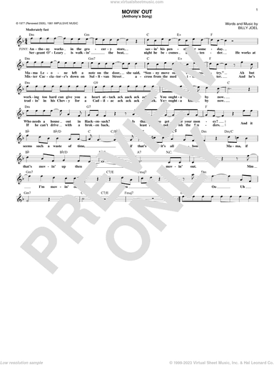 Movin' Out (Anthony's Song)