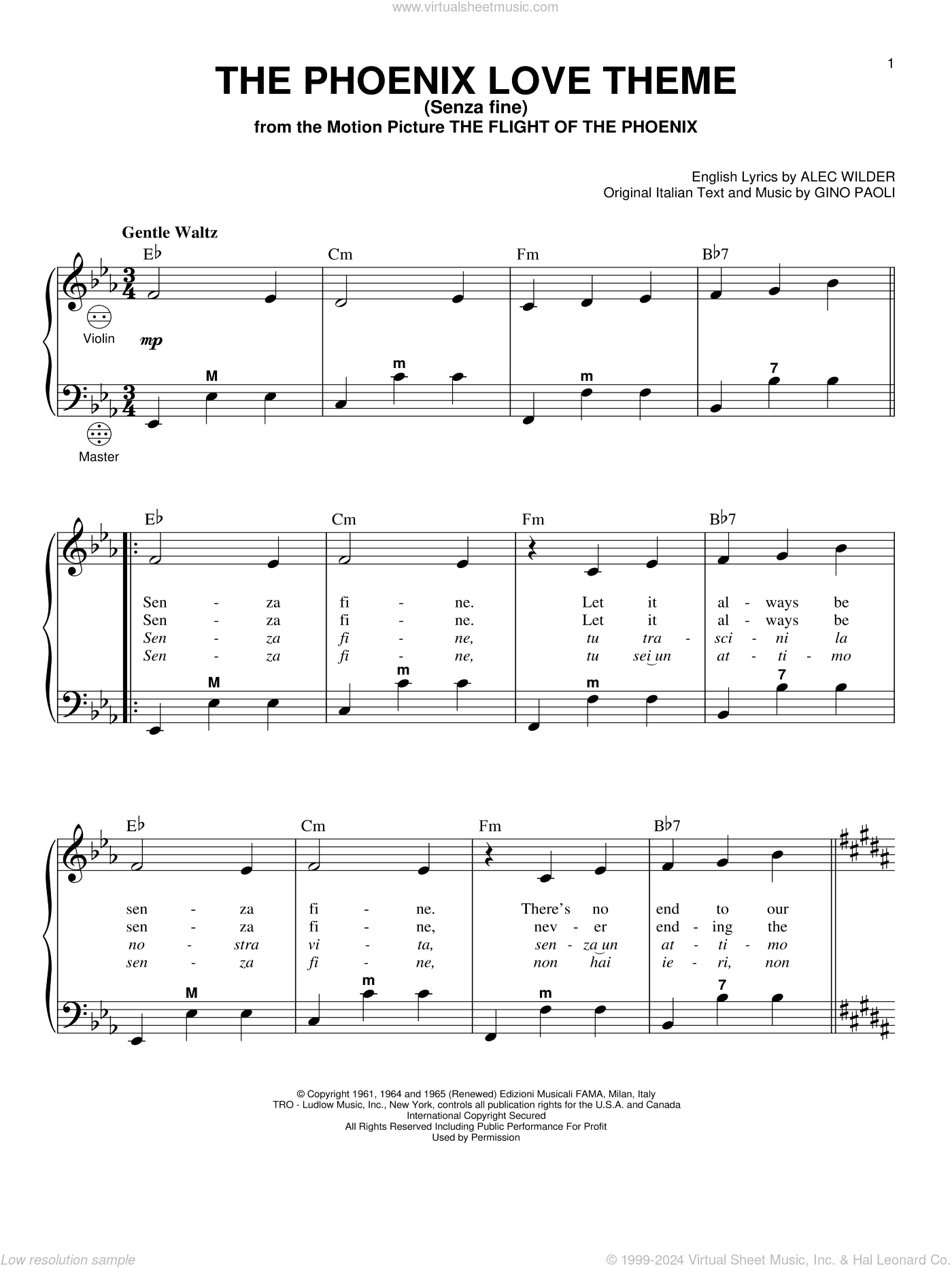 The Phoenix Love Theme (Senza Fine)