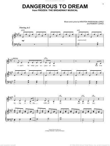 Dangerous To Dream (from Frozen: The Broadway Musical)